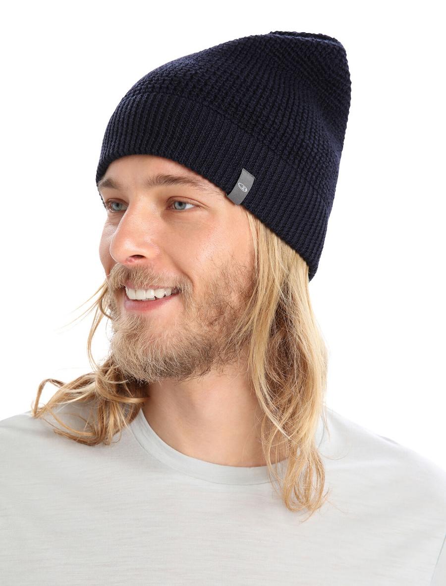 Czapki Icebreaker Unisex Merino Feadan Slouch Beanie Damskie Granatowe | PL 1469EBCX